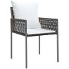 Trädgårdsstolar 6 st med dynor brun 54x61x83 cm konstrotting vidaXL – miniatyr 3