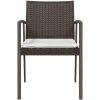 Trädgårdsstolar 6 st med dynor brun 56,5x57x83 cm konstrotting vidaXL – miniatyr 4