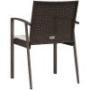 Trädgårdsstolar 6 st med dynor brun 56,5x57x83 cm konstrotting vidaXL – miniatyr 6