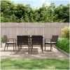 Trädgårdsstolar 6 st med dynor brun 56,5x57x83 cm konstrotting vidaXL – miniatyr 1