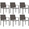 Trädgårdsstolar 6 st med dynor brun 56x59x84 cm konstrotting vidaXL – miniatyr 2