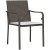 Trädgårdsstolar 6 st med dynor brun 56x59x84 cm konstrotting vidaXL – miniatyr 3