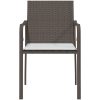 Trädgårdsstolar 6 st med dynor brun 56x59x84 cm konstrotting vidaXL – miniatyr 4
