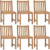 Trädgårdsstolar 6 st med dynor massiv teak vidaXL – miniatyr 2