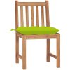 Trädgårdsstolar 6 st med dynor massiv teak vidaXL – miniatyr 3
