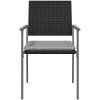 Trädgårdsstolar 6 st med dynor svart 54x62,5x89 cm konstrotting vidaXL – miniatyr 4