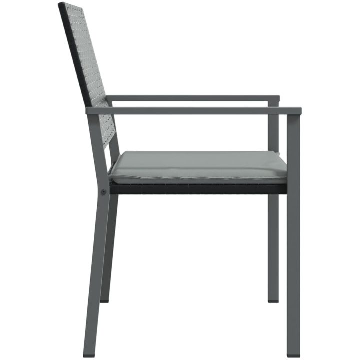 Trädgårdsstolar 6 st med dynor svart 54x62,5x89 cm konstrotting vidaXL – bild 5