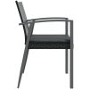 Trädgårdsstolar 6 st med dynor svart 56,5x57x83 cm konstrotting vidaXL – miniatyr 5