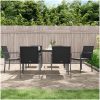 Trädgårdsstolar 6 st med dynor svart 56x59x84 cm konstrotting vidaXL – miniatyr 1