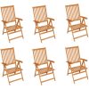Trädgårdsstolar 6 st med ljusgröna dynor massiv teak vidaXL – miniatyr 2