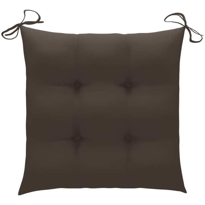 Trädgårdsstolar 6 st med taupe dynor massiv teak vidaXL – bild 8