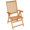 Trädgårdsstolar 6 st med vinröda dynor massiv teak vidaXL – miniatyr 3