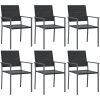 Trädgårdsstolar 6 st svart 54x62,5x89 cm konstrotting vidaXL – miniatyr 2
