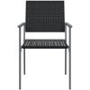 Trädgårdsstolar 6 st svart 54x62,5x89 cm konstrotting vidaXL – miniatyr 4