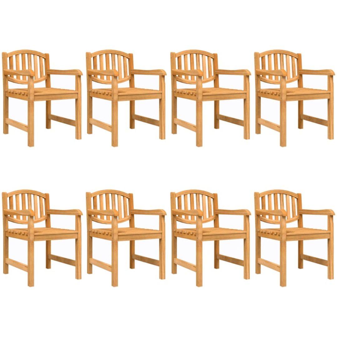 Trädgårdsstolar 8 st 58x59x88 cm massiv teak vidaXL – bild 2
