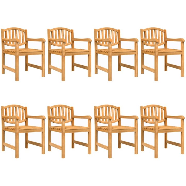 Trädgårdsstolar 8 st 58x59x88 cm massiv teak vidaXL – bild 2