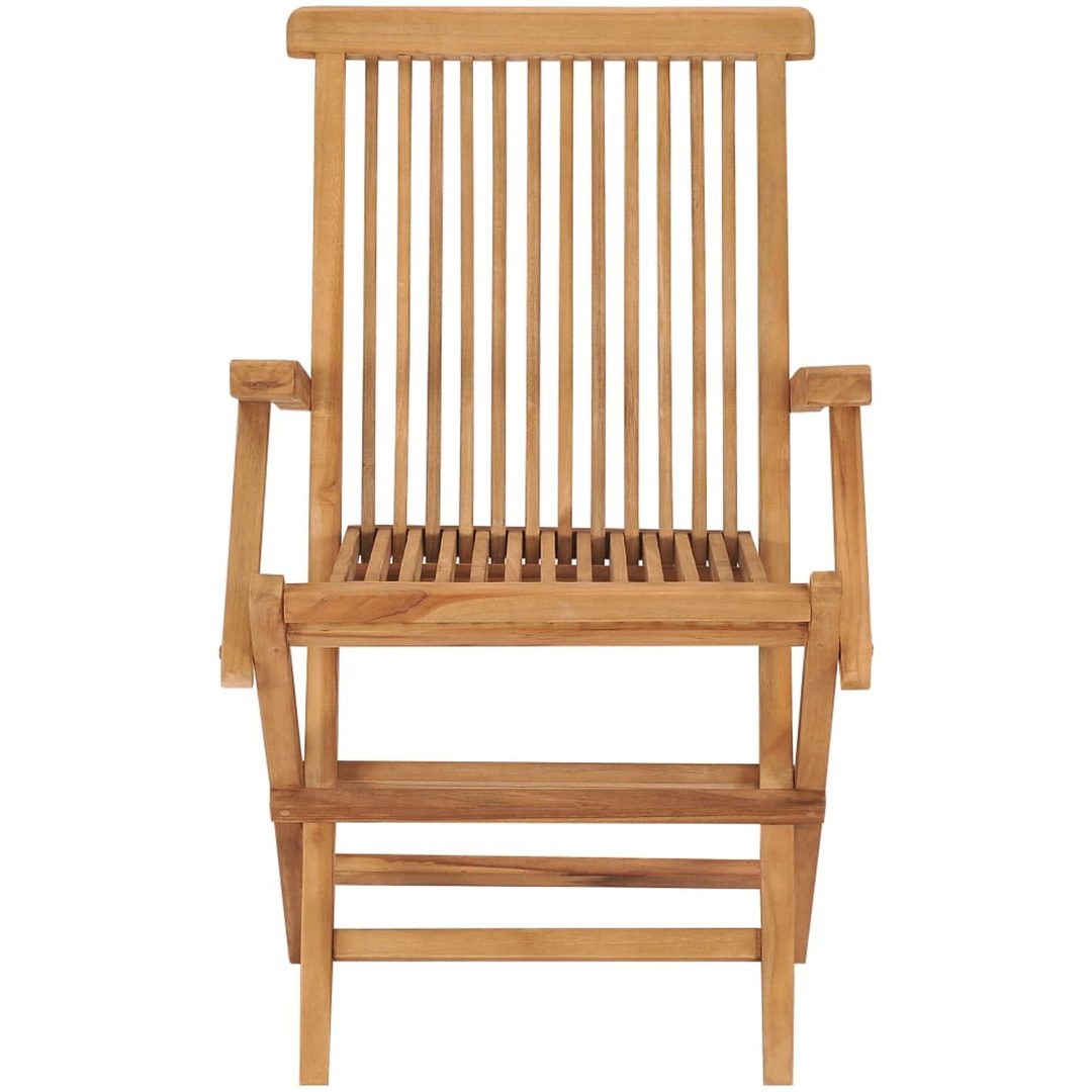 Trädgårdsstolar 8 st massiv teak vidaXL – bild 3