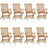 Trädgårdsstolar 8 st massiv teak vidaXL – miniatyr 1