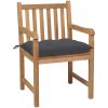 Trädgårdsstolar 8 st med antracita dynor massiv teak vidaXL – miniatyr 3