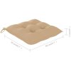 Trädgårdsstolar 8 st med beige dynor massiv teak vidaXL – miniatyr 12