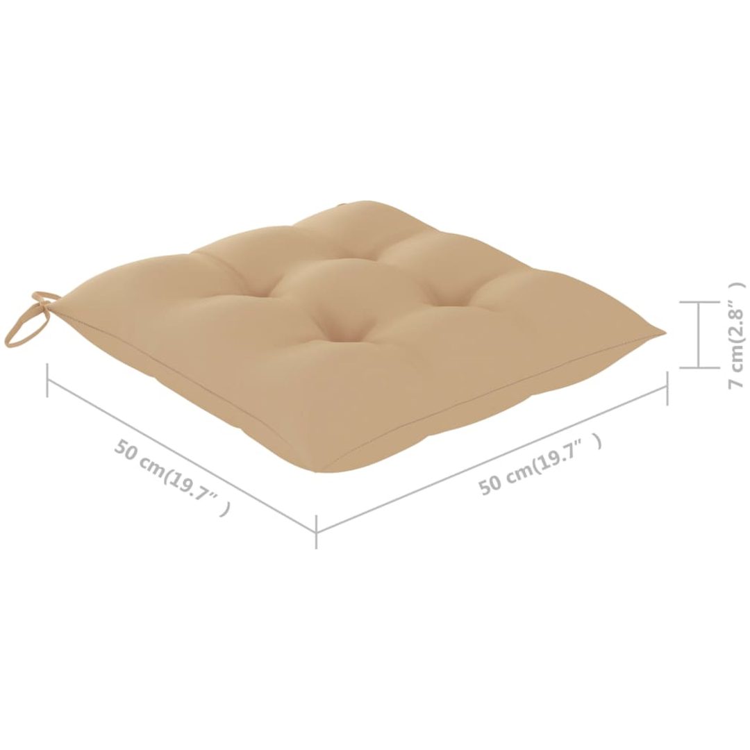 Trädgårdsstolar 8 st med beige dynor massiv teak vidaXL – bild 12