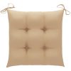 Trädgårdsstolar 8 st med beige dynor massiv teak vidaXL – miniatyr 9