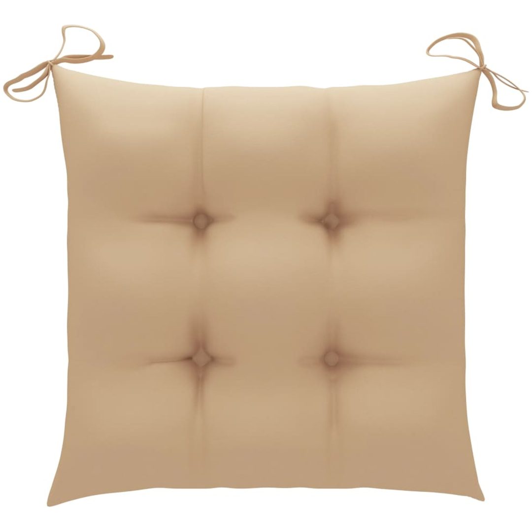 Trädgårdsstolar 8 st med beige dynor massiv teak vidaXL – bild 9