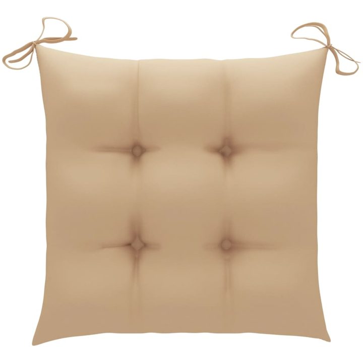 Trädgårdsstolar 8 st med beige dynor massiv teak vidaXL – bild 9