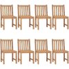 Trädgårdsstolar 8 st med dynor massiv teak vidaXL – miniatyr 2