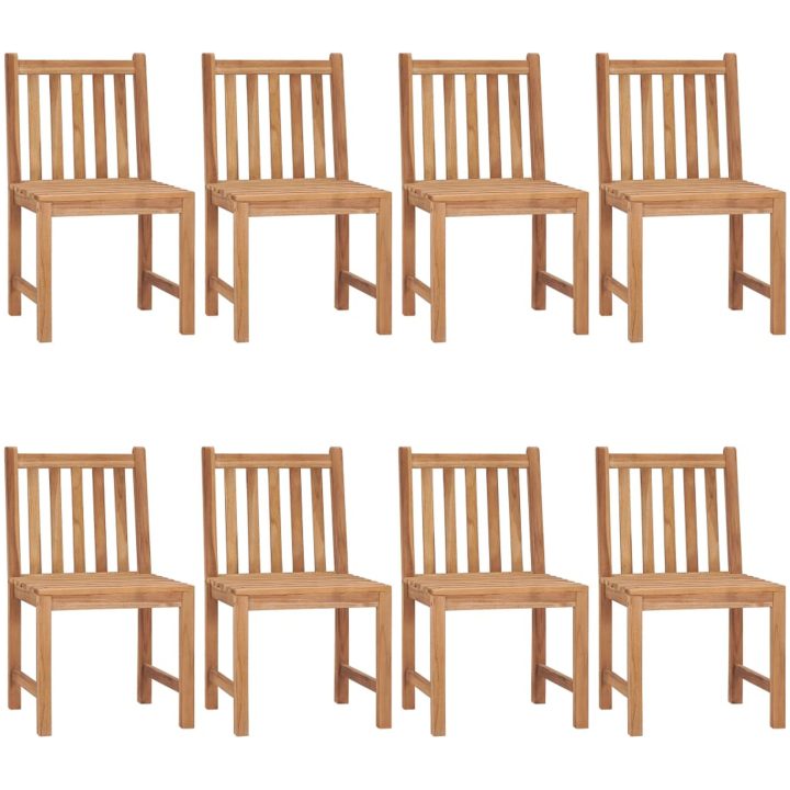 Trädgårdsstolar 8 st med dynor massiv teak vidaXL – bild 2
