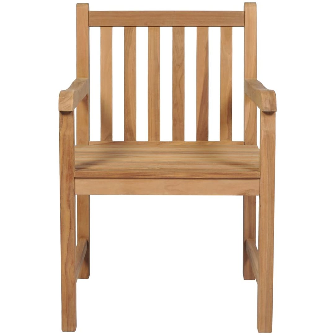 Trädgårdsstolar 8 st med gråa dynor massiv teak vidaXL – bild 3