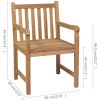 Trädgårdsstolar 8 st med gråa dynor massiv teak vidaXL – miniatyr 10