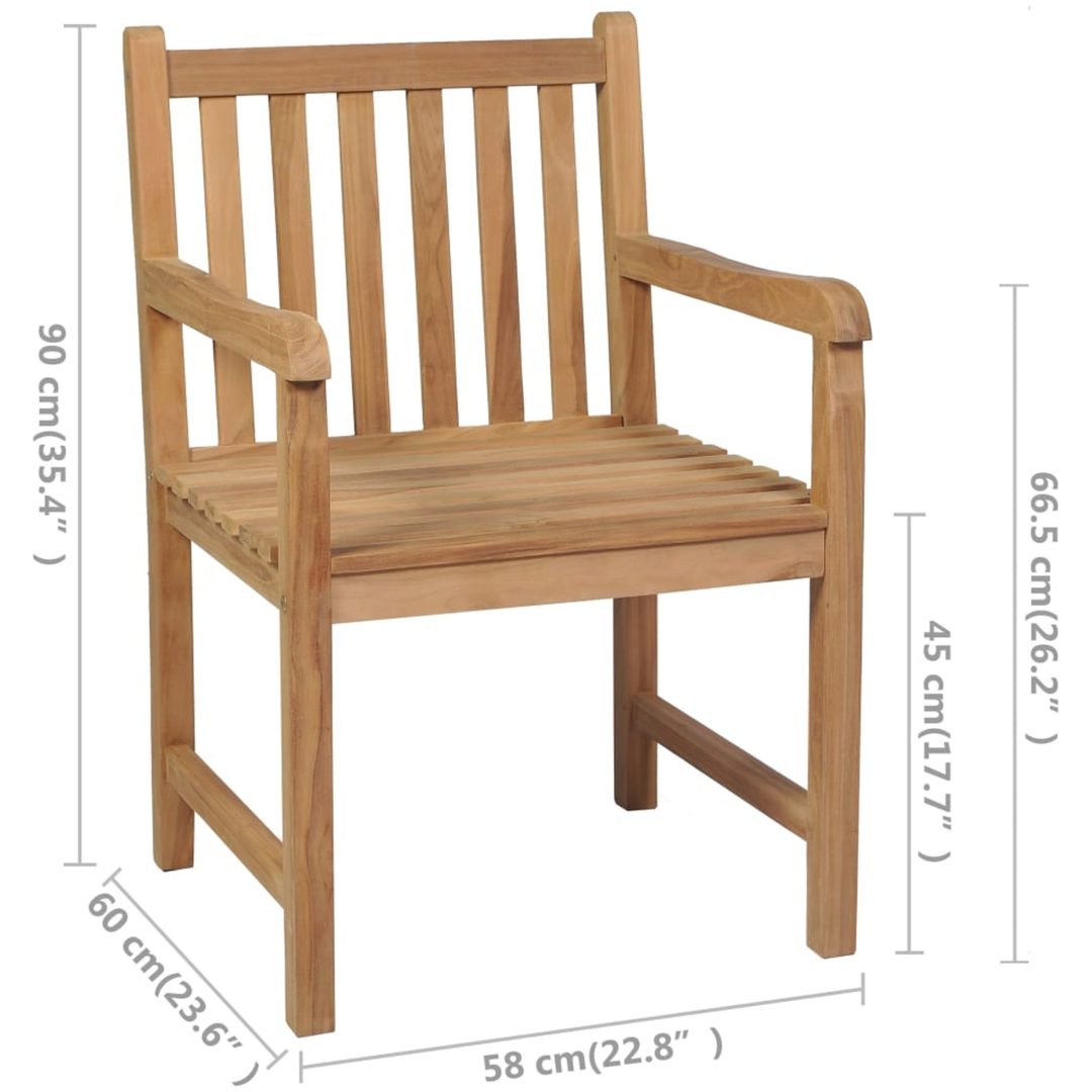 Trädgårdsstolar 8 st med gråa dynor massiv teak vidaXL – bild 10