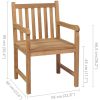Trädgårdsstolar 8 st med gröna dynor massiv teak vidaXL – miniatyr 12