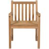 Trädgårdsstolar 8 st med gröna dynor massiv teak vidaXL – miniatyr 5