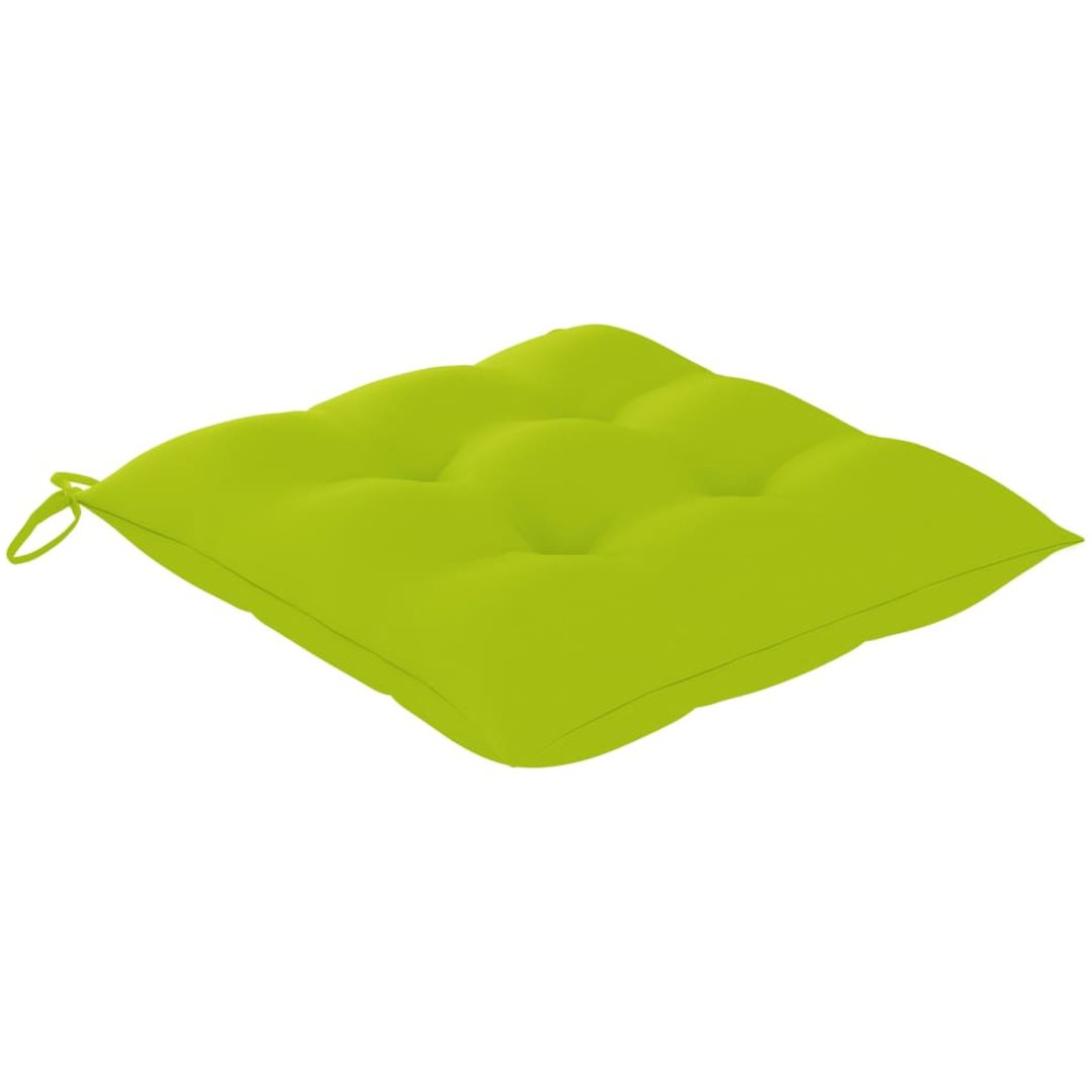 Trädgårdsstolar 8 st med ljusgröna dynor massiv teak vidaXL – bild 8