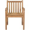 Trädgårdsstolar 8 st med röda dynor massiv teak vidaXL – miniatyr 3