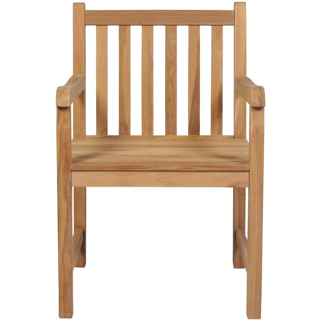 Trädgårdsstolar 8 st med röda dynor massiv teak vidaXL – bild 3