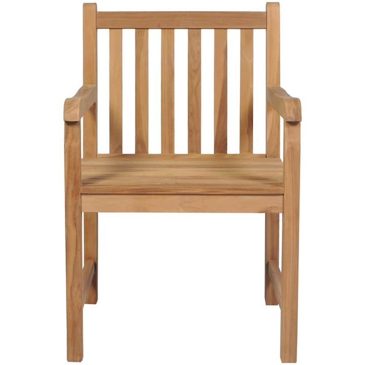Trädgårdsstolar 8 st med röda dynor massiv teak vidaXL – bild 3