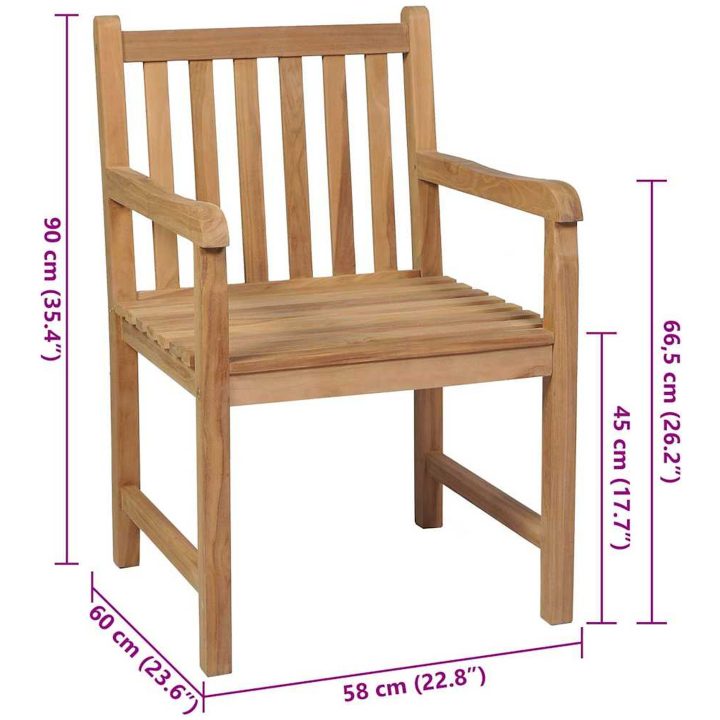 Trädgårdsstolar 8 st med röda dynor massiv teak vidaXL – bild 9