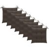 Trädgårdsstolar 8 st med taupe dynor massiv teak vidaXL – miniatyr 7