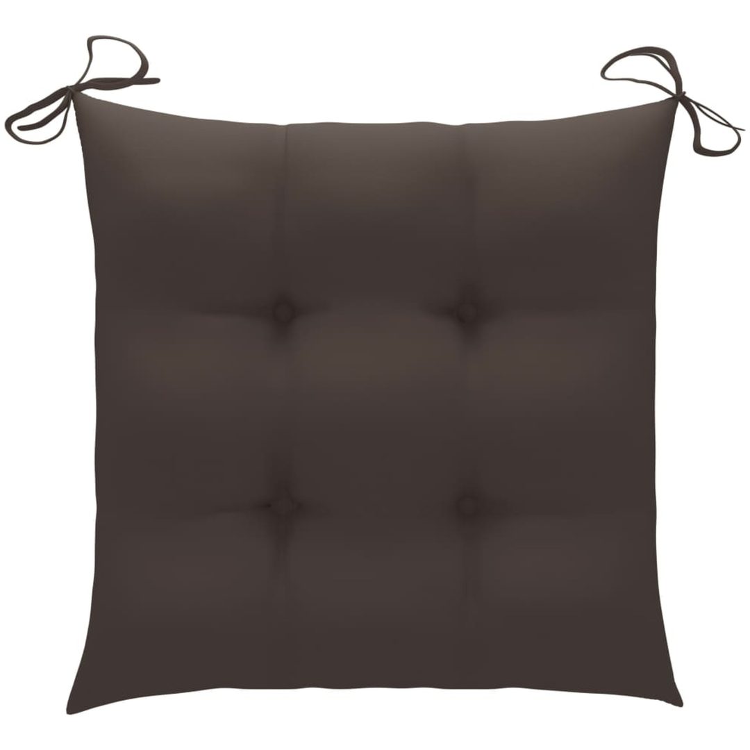Trädgårdsstolar 8 st med taupe dynor massiv teak vidaXL – bild 9