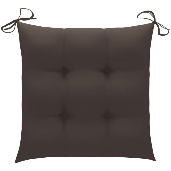 Trädgårdsstolar 8 st med taupe dynor massiv teak vidaXL – bild 9