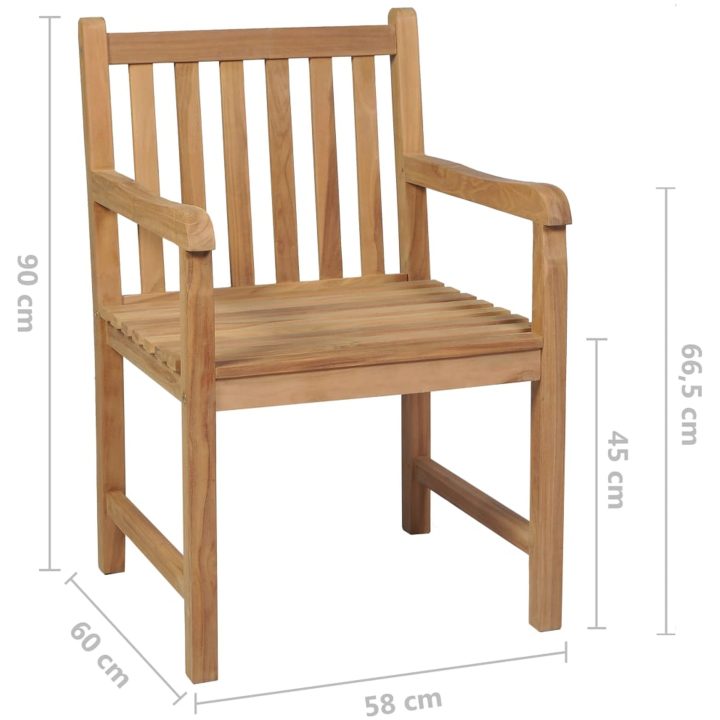 Trädgårdsstolar 8 st med vinröda dynor massiv teak vidaXL – bild 9