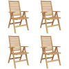 Trädgårdsstolar Fällbara 4 st Massivt trä Teak vidaXL Standard – miniatyr 2