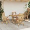 Trädgårdsstolar Fällbara 4 st Massivt trä Teak vidaXL Standard – miniatyr 3