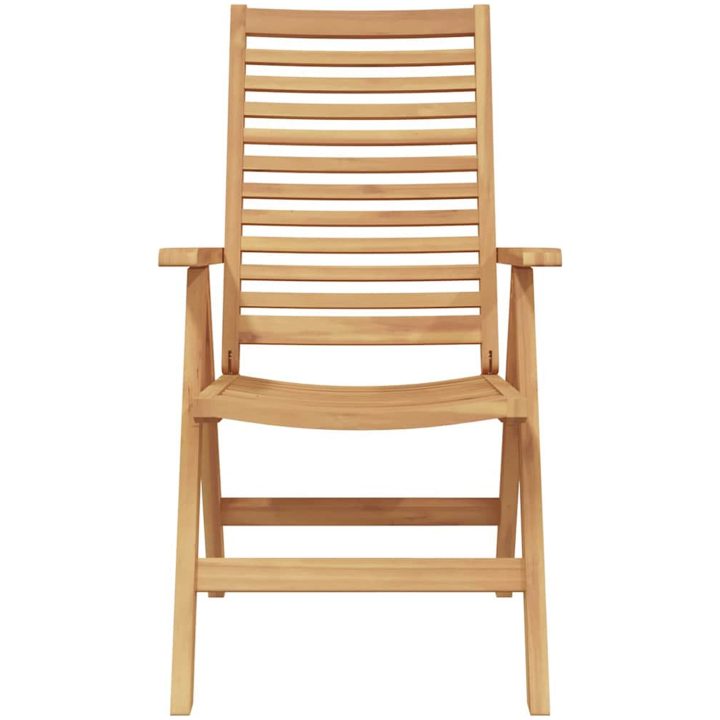 Trädgårdsstolar Fällbara 4 st Massivt trä Teak vidaXL Standard – bild 5