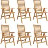 trädgårdsstolar fällbara 6 st solid teak vidaXL Standard – miniatyr 2