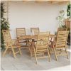 trädgårdsstolar fällbara 6 st solid teak vidaXL Standard – miniatyr 3