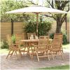 trädgårdsstolar fällbara 6 st solid teak vidaXL Standard – miniatyr 1